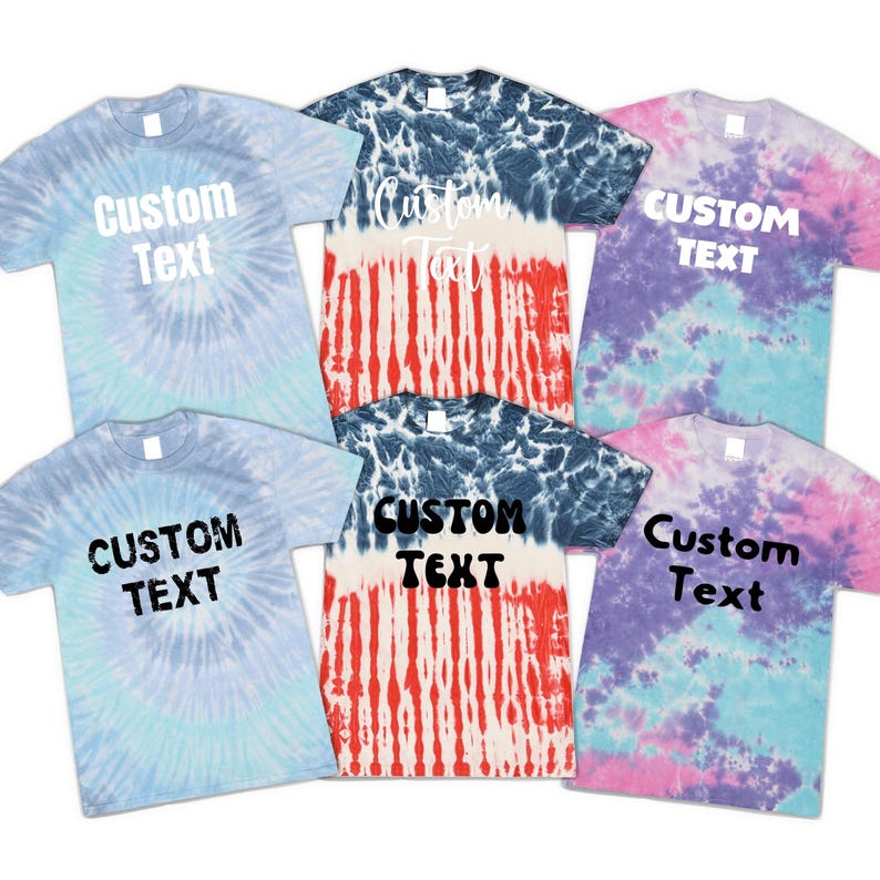 Custom Text Tie Dye Tshirts,Gift For Her Shirt,Matching Outfits,Personalized Toddler Tees Tshirt,Custom Design Matching,Funny Graphic Tshirt image 3