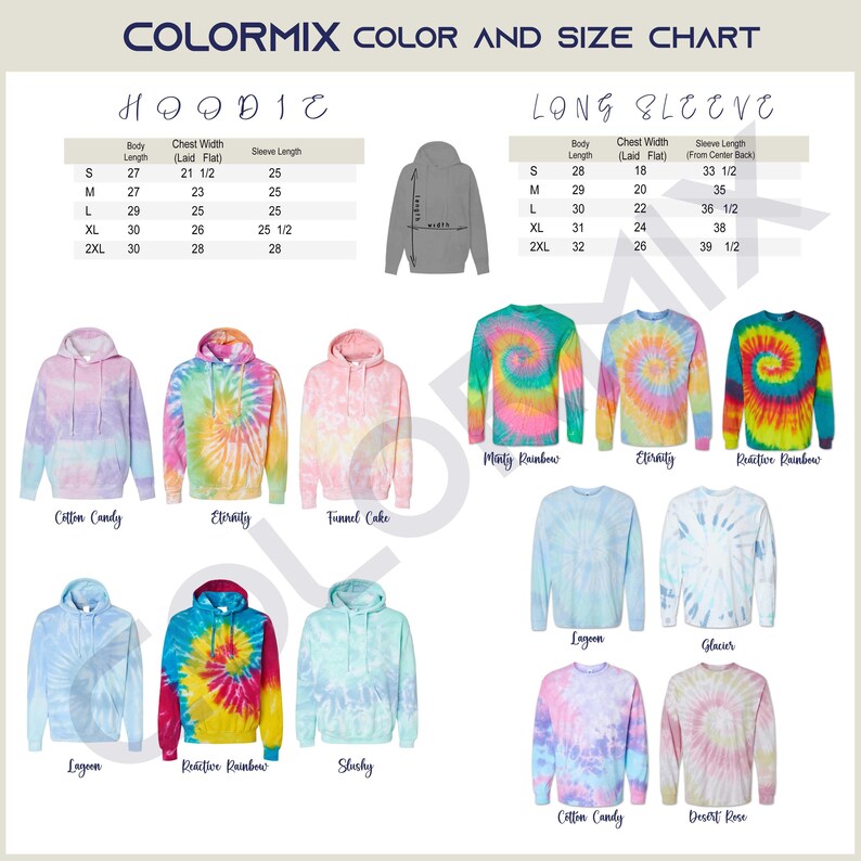 a diagram of the colors of a tie - dyed hoodie