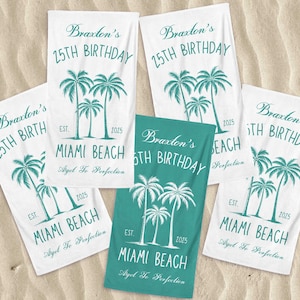 Custom Birthday Beach Towel, Summer Vacation Gifts, Birthday Girls Trip, Surprise Weekend Vacation, Birthday Trip Gift, Family Beach Trip