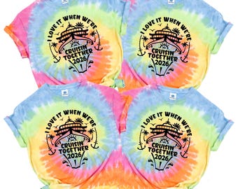 Cruisin Together 2026 Tie Dye Shirts: Sea Vacation Squad Tees