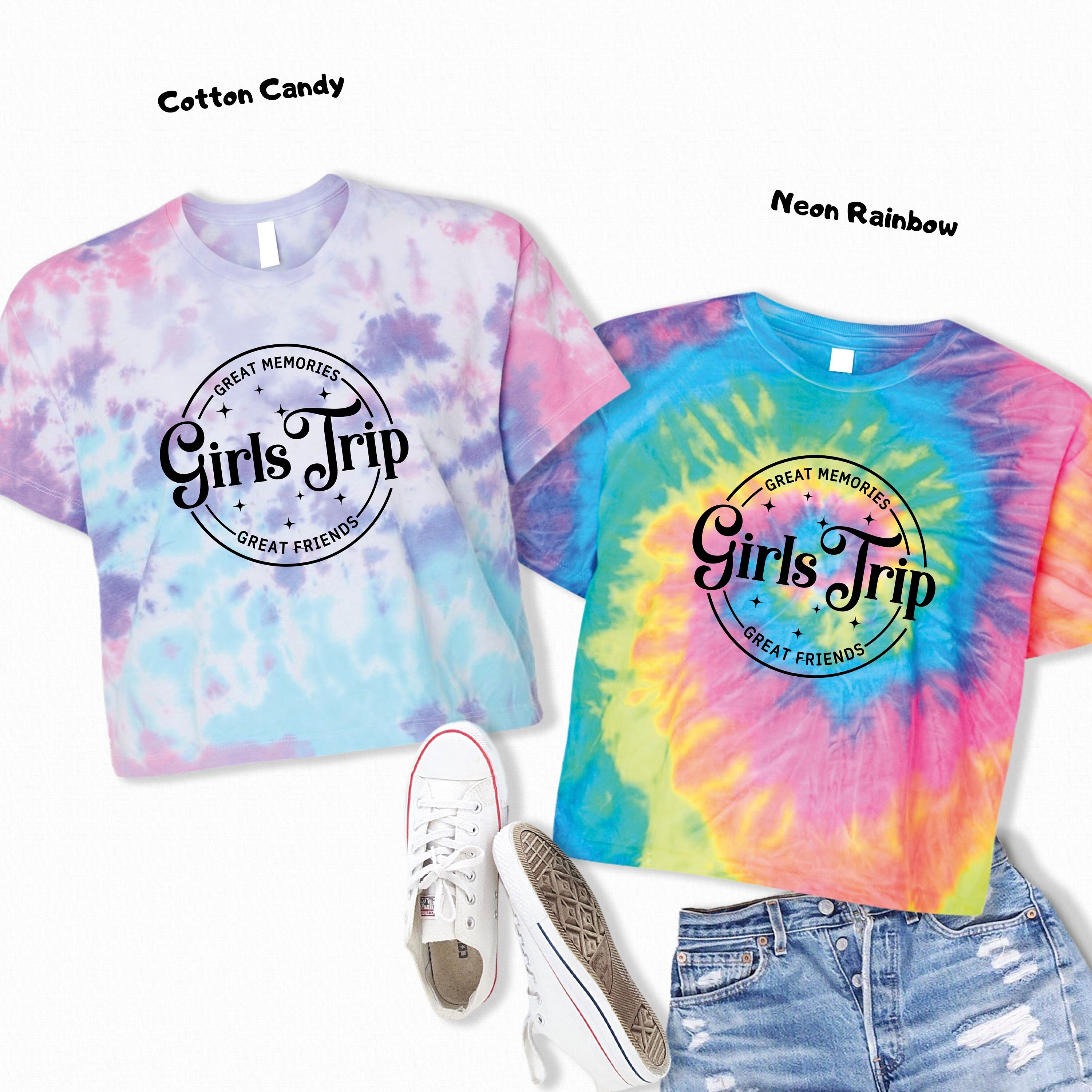 Discover Girls Trip Tie Dye Crop Top Shirt,Summer Vacation,Women Summer Tops,Girls Beach Shirt,Girls Trip Tshirt,Summer Shirt,Vacay Mode,Girls Travel