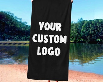 Custom Logo Beach Towel, Your Logo Here Beach Towel, Personalized Beach Towel With Your Logo,Towel Gift Appreciation,Pool Towel for Coworker