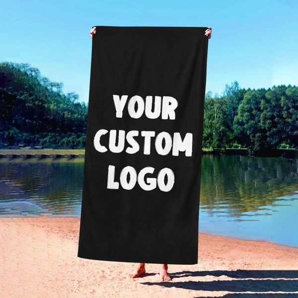 Benutzerdefiniertes Logo-Strandtuch, Strandtuch mit Ihrem Logo hier, personalisiertes Strandtuch mit Ihrem Logo, Handtuch als Geschenk zur Wertschätzung, Poolhandtuch für Kollegen