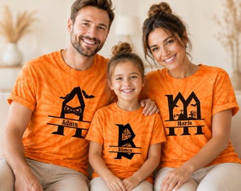 Halloween Monogram Tie Dye Tees, Spooky Season Shirt, Sarcastic Halloween Tshirt