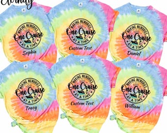 Making Memories One Cruise At A Time Tie Dye Shirts,Marine Life,Cruise Holiday Matching Tshirts,Vacation Vibes,Caribbean Cruise Party