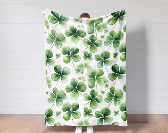 St Patrick's Day Shamrock Blanket,Irish Four Leaf Clover Throw