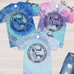 Road Trip 2025 Tie Dye Shirts, Girls Friends Weekend Trip Shirts, Family Vacation Tees, Outdoorsy Shirt, Camping Crew Shirt,Adventure Tshirt