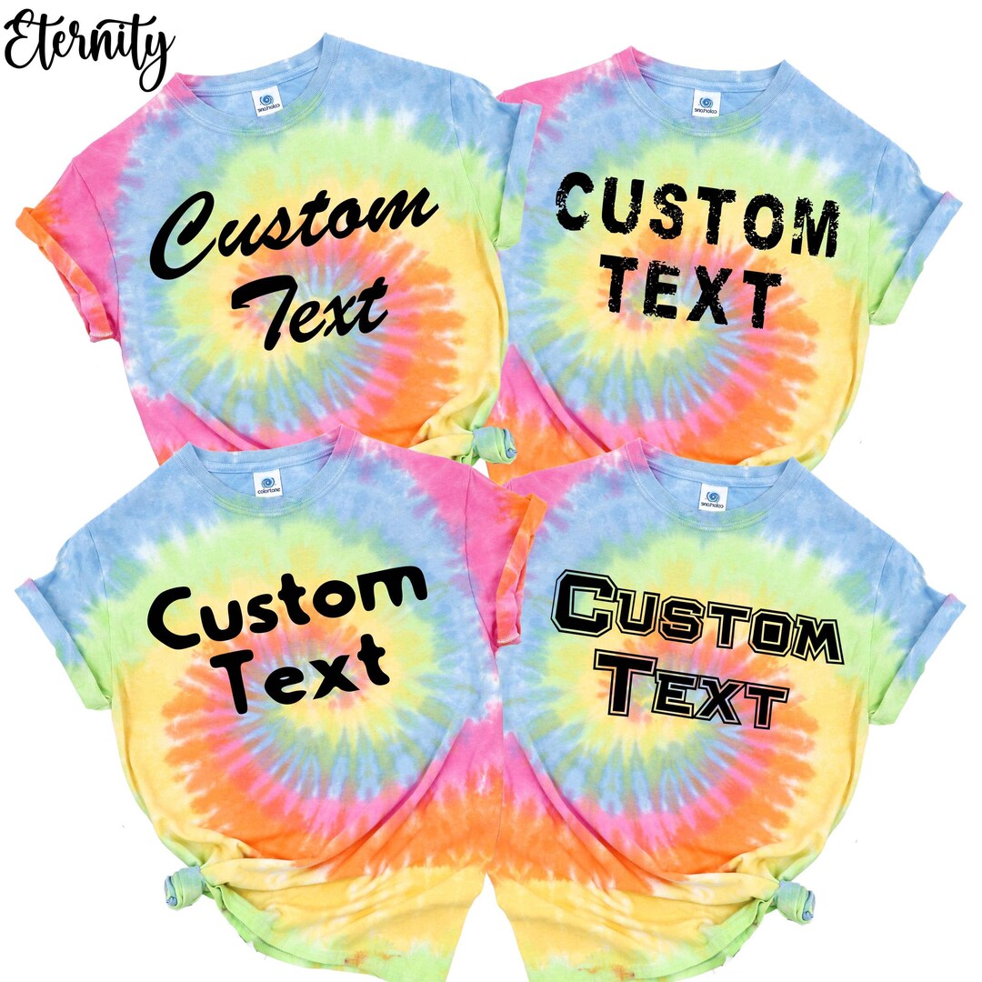 Custom Text Tie Dye Shirts,matching Family Shirt,christmas Employee ...