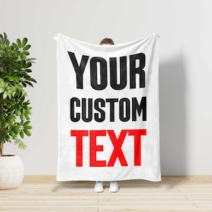 Custom Text Minky Sherpa Blanket, Personalized Gift