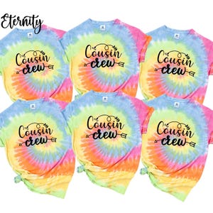 Koszule Cousin Crew Tie Dye, Letnia koszulka na zjazd rodzinny, Prezenty dla kuzynów, Koszula pasująca do rodziny, Koszulka Cousin, Drużyna kuzynów, Koszulka dla malucha, Koszulka dla dzieci
