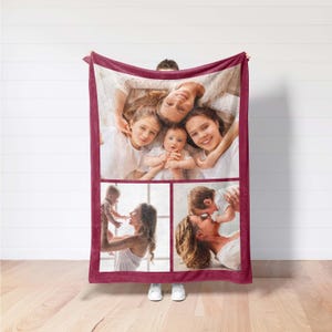Personalized Photo Blanket, Custom Holiday Home Decor,Christmas Gift
