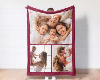 Personalized Photo Blanket, Custom Holiday Home Decor,Christmas Gift