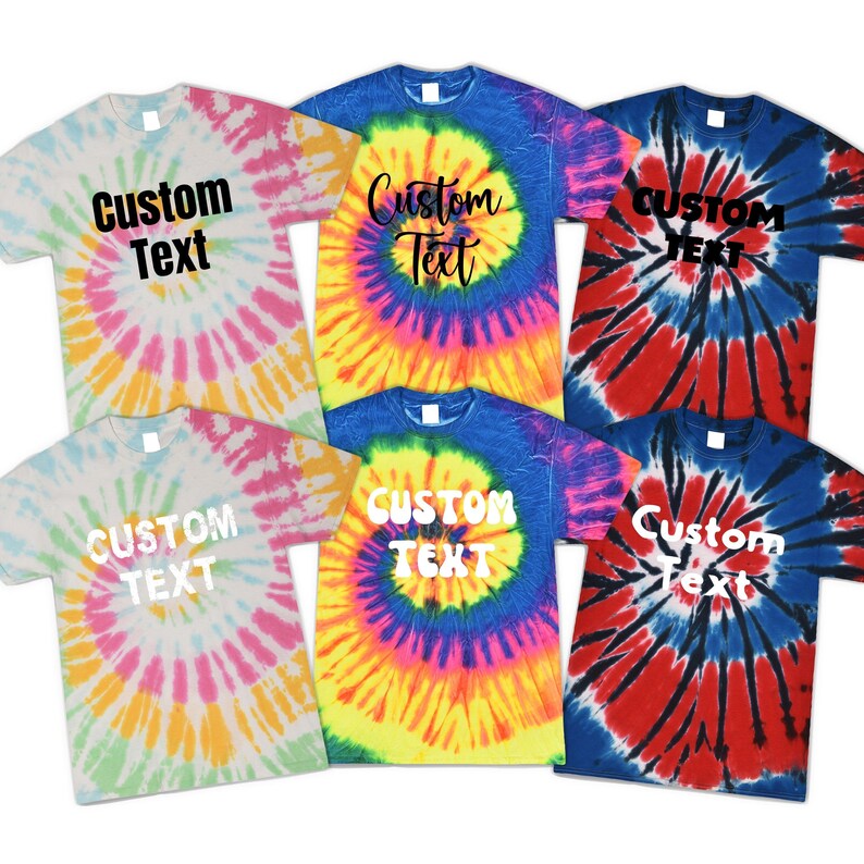 Custom Text Tie Dye Tshirts,Gift For Her Shirt,Matching Outfits,Personalized Toddler Tees Tshirt,Custom Design Matching,Funny Graphic Tshirt image 4