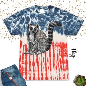 T-shirt tie-dye lémurien, T-shirt animal mignon, Cadeau pour amoureux des lémuriens, T-shirt zoologiste, T-shirt animal cool, T-shirt pour amoureux des animaux, T-shirt lémurien, T-shirt animal drôle image 5