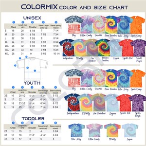 a colorful shirt with different colors and sizes