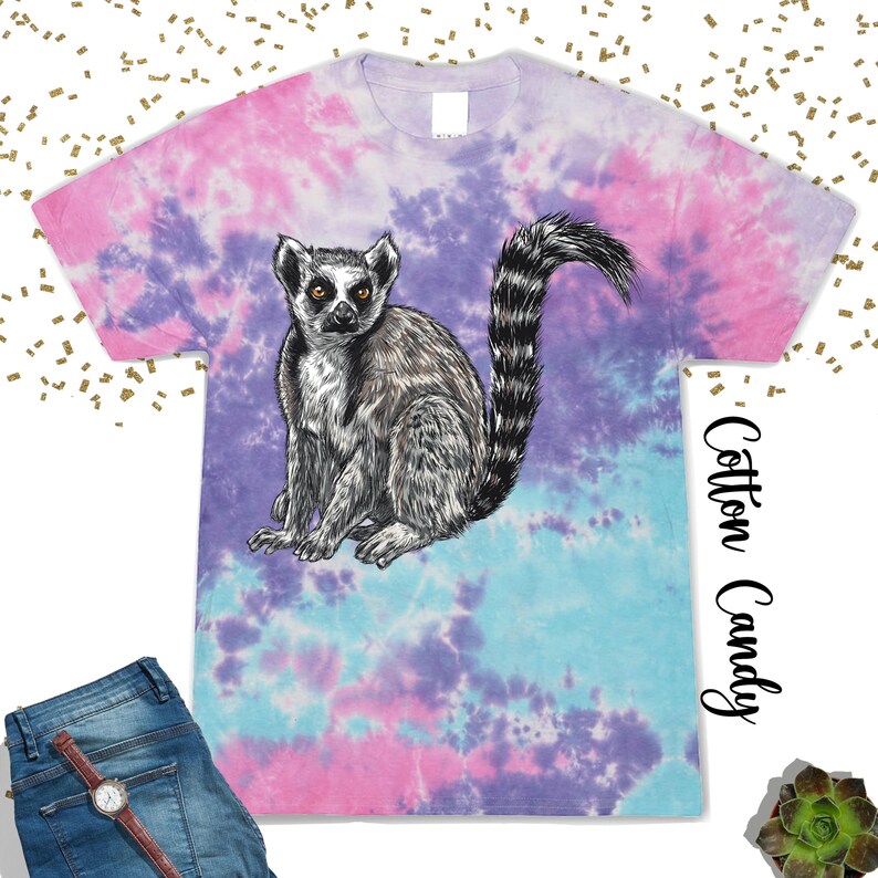 T-shirt tie-dye lémurien, T-shirt animal mignon, Cadeau pour amoureux des lémuriens, T-shirt zoologiste, T-shirt animal cool, T-shirt pour amoureux des animaux, T-shirt lémurien, T-shirt animal drôle image 6