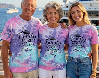 Family Cruise 2026 Tie Dye Shirts:Personalized Vacation Matching Tees