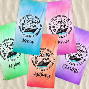 Personalized Cruise Trip 2025 Beach Towel:Family Vacation Gift