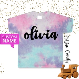 Personalized Tie Dye Kids Shirt for School Birthdays and Gifts - Custom Name - Kindergarten Tee