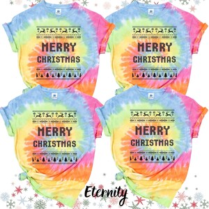 Frohe Weihnachten Tie Dye Shirts, hässliche Weihnachten Tshirt, Urlaub Pyjamas, Winter Weihnachten T-Shirt, Familie Weihnachten Pyjamas, Frohe Weihnachten Tee