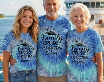 Family Cruise 2026 Tie Dye T-Shirts: Summer Coastal Shirt