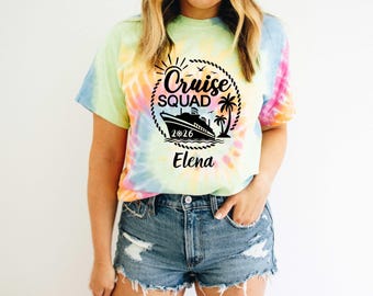 Custom Tie Dye Cruise Squad 2026 Shirt:Family Vacation Group Tee