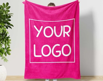 Custom Company Logo Blanket, Corporate Gift,Personalized Blanket