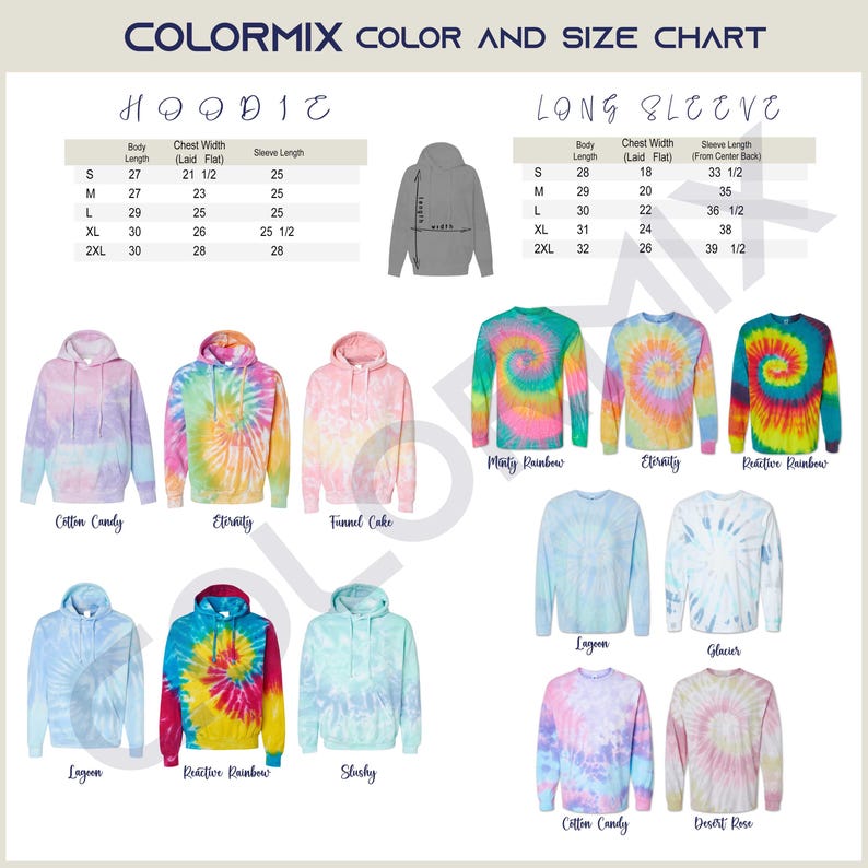 a diagram of the colors of a tie - dyed hoodie