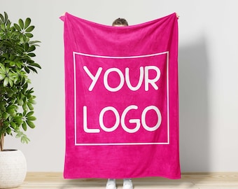 Custom Company Logo Blanket, Corporate Gift,Personalized Blanket