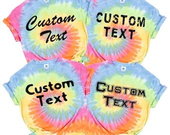 Custom Tie Dye | Summer Matching Tee | Heavyweight Cotton | Beach Vacation Crew | Personalized Text