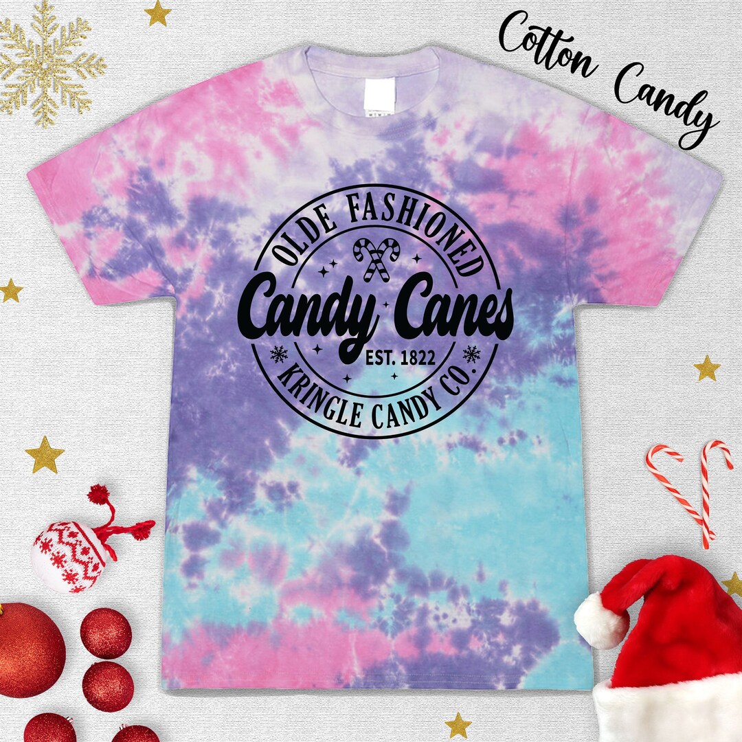 Candy Canes Tie Dye Shirt,christmas Gift for Kids,funny Christmas T ...