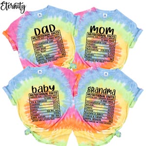 Custom Family Nutrition Tie Dye Shirt,Personalized Family Matching Tshirt,Funny Family Shirt,Gift For Family,Custom Name Family Matching Tee