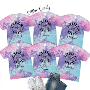 Girls Night Out Tie Dye Shirts, Galentine Gift, Ladies Out Tshirt, Girls Night Out Gift, Sisters Trip Shirt, Girls Weekend Matching Shirts