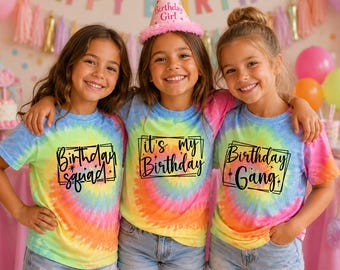 Matching Birthday Tie Dye Shirts, Customized Party Outfit