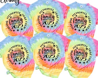 Family Vacation 2025 Making Memories Together Tie Dye Shirts, Summer Vacay Mode Shirt, Family Trip Matching Tees, Family Travel Tshirts