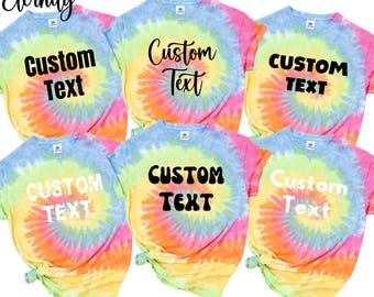 Tie Dye Shirt, Personalized Logo Tee | Custom Text | Cotton Youth - Unisex XS-4XL