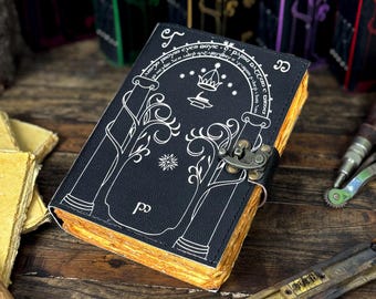 Doors of Durin Leather Journal: Tolkien, Hobbit, DND - Handmade.