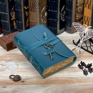 Diario in pelle personalizzato in stile vintage - Diario antico rilegato a mano con 200 fogli di carta con bordo frastagliato per uomini e donne - Album da disegno in pelle