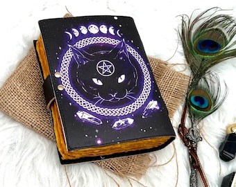 Leather Print Book of Shadows: Wiccan Grimoire Journal (7x5 Inches)