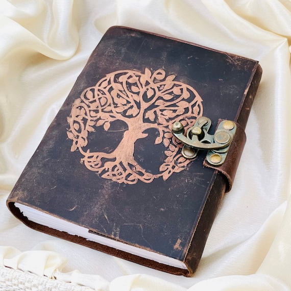TREE OF LIFE LEATHER BOUND JOURNAL - ANTIQUE DECKLE EDGE PAGES