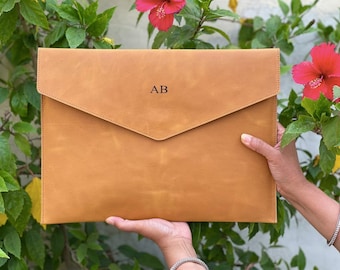 Leather MacBook Sleeve: Personalized Envelope Laptop Case