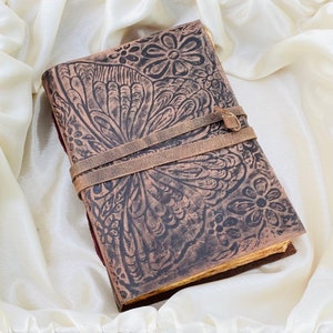 Personalized Leather Journal: Vintage Handmade Deckle Edge Paper
