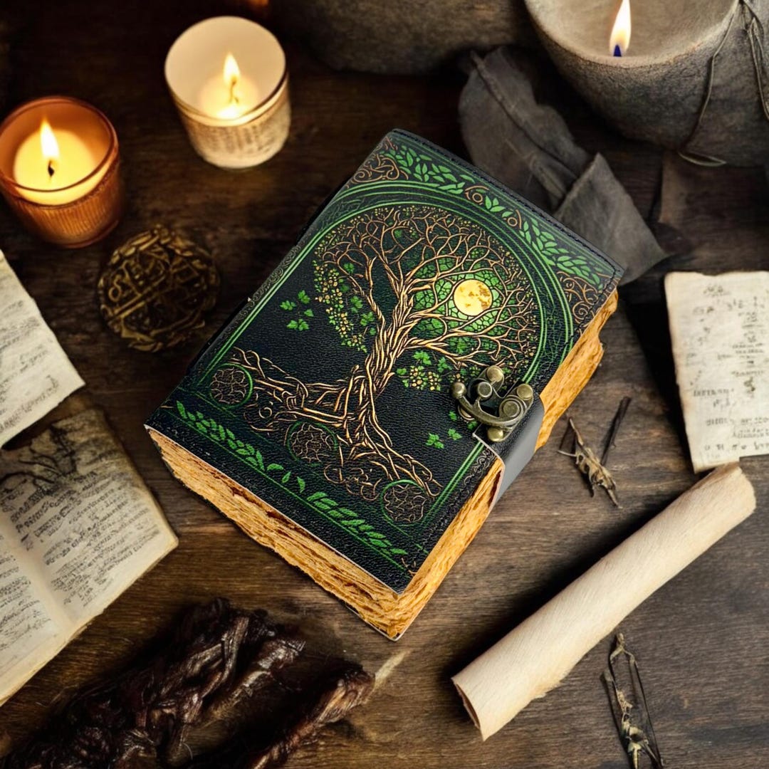 Tree of Life Leather Grimoire: 400 Page Blank Spell Book - Etsy