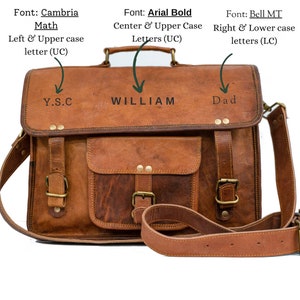 Maletín de mensajero portátil de cuero personalizado para hombres, monograma cross body computer Sling Satchel Project Bag, regalos personalizados para padrinos de boda imagen 5