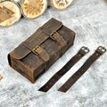 Vintage Brown Leather Motorcycle Tool Bag: Buffalo Leather Pannier product logo