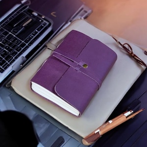Personalized Full Grain Leather Mini Journal: Handmade Pocket Travel Notebook