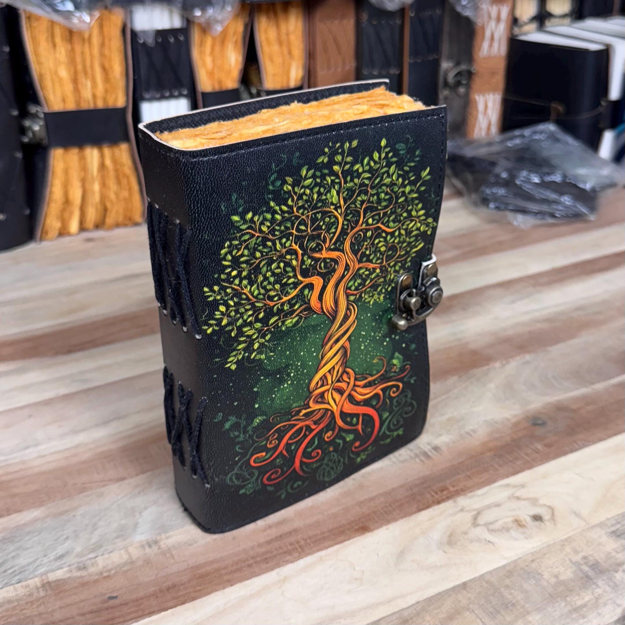 Vintage Celtic Pentagram Reliëf A5 Hardcover Lederen Dagboek Schetsboek Deckle R