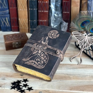 Personalisierte Wolf geprägt handgemachte Leder gebunden Journal Schreiben Notebook Tagebuch Notizblöcke für Männer & Frauen leeres Papier Vintage Buch 7x5 Zoll