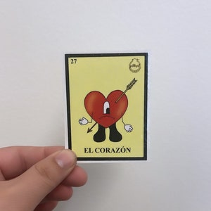 El Corazon - Adesivo singolo Bad Bunny (ispirato alla Loteria)