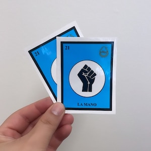 Lotería « La Mano » en tant que Black Lives Matter Sticker | Sticker justice sociale en vinyle pour ordinateurs portables, bouteilles d'eau et plus